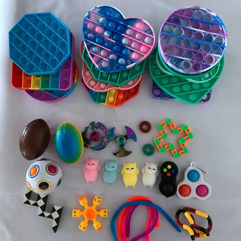 

Fidget Sensory Toy Set Stress Relief Toys Autism Anxiety Relief Stress Bubble Fidget Sensory Toy For Kids Adults