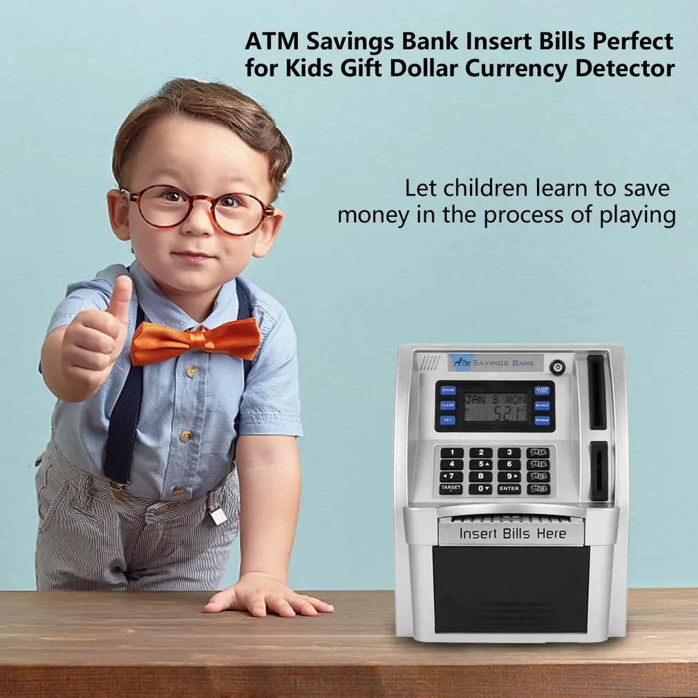 HOT ATM piggy bank Savings Bank money boxToys tirelire Kids Talking Insert Bills Perfect for dropshipping | Дом и сад