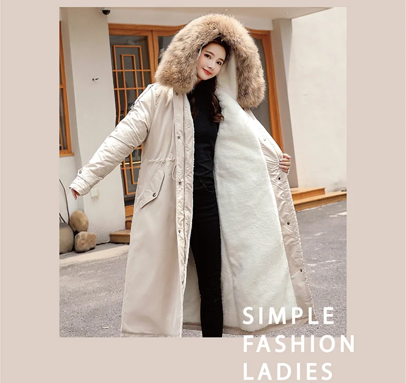 30 градусов зимняя одежда X-long parkas зимняя куртка женская меховая куртка с капюшоном Женское пальто с подкладкой из пуха Толстая зимняя куртка женская одежда
