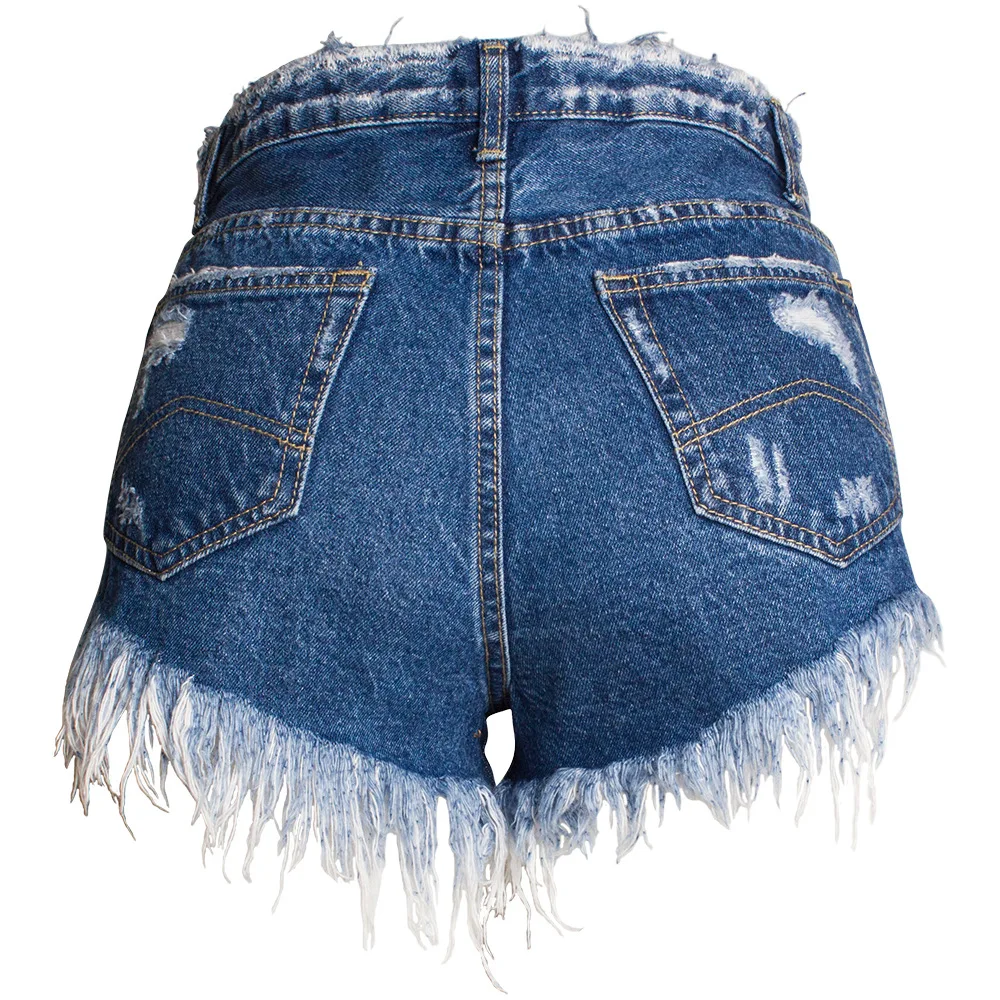 

Women's hot pants loose wide leg rough edge denim shorts