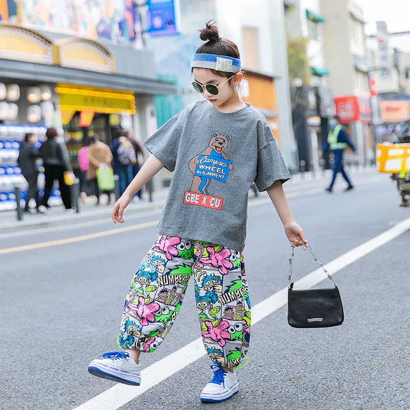 

Girls' short sleeve T-shirt 2021 new big kids' summer half sleeve children's top shirt 7-32