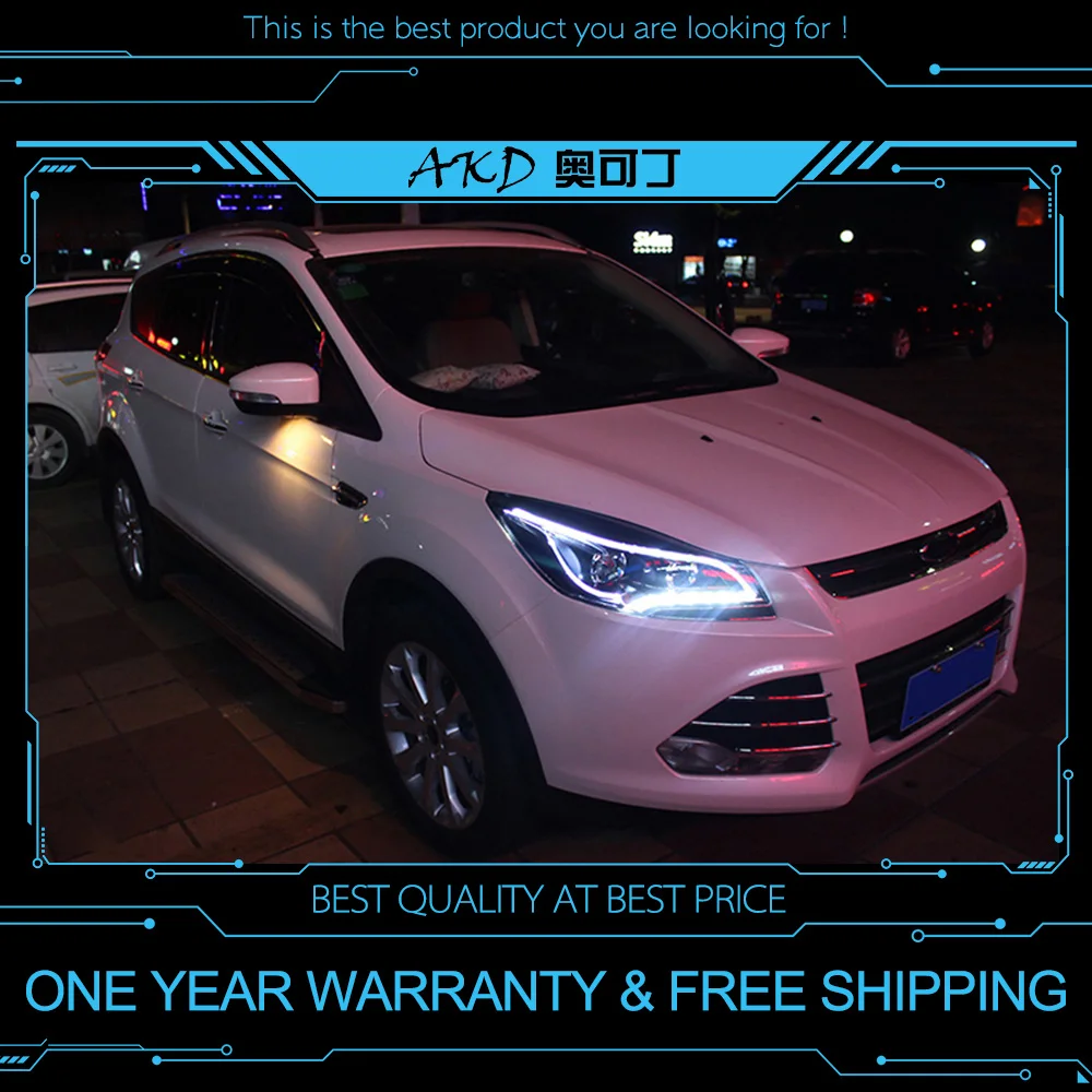AKD тюнинг автомобильных фар для Ford Escape KUGA 2013 светодиодные фары DRL ходовые огни Bi