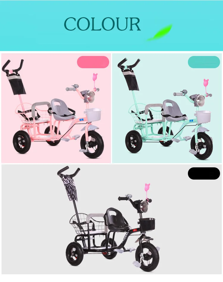 Baby Stroller Child Double Tricycle Bicycle Baby Twin Stroller Baby Twins 0-3Y 4-6Y Lightweight and Versatile