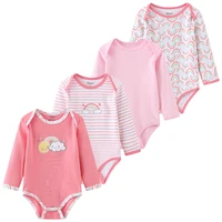4pcs sets baby girl clothes full sleeve cotton newborn boy rompers jumpsuis clothing baby pajamas costumes roupas de bebe
