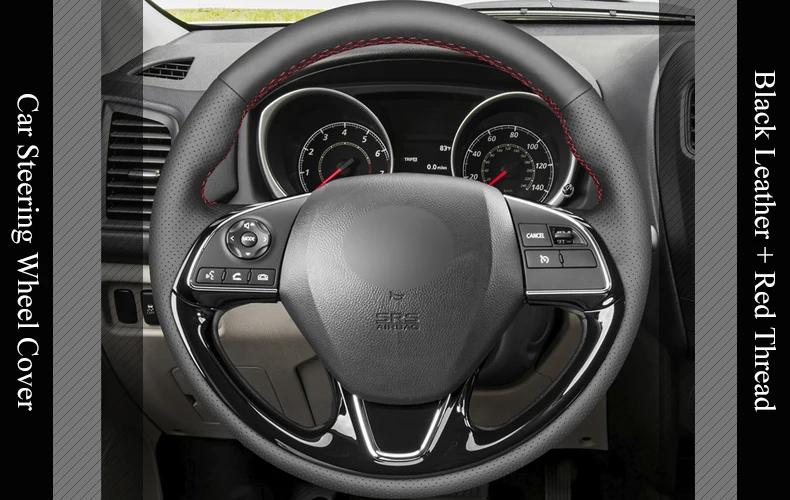 LQTENLEO черная искусственная кожа DIY чехол рулевого колеса автомобиля для Mitsubishi Outlander ASX- Eclipse Cross