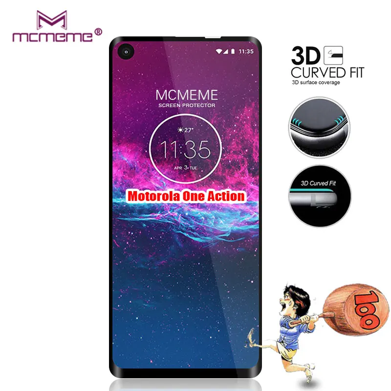 Для Motorola One Action glass закаленная Защитная пленка для полного покрытия закаленное
