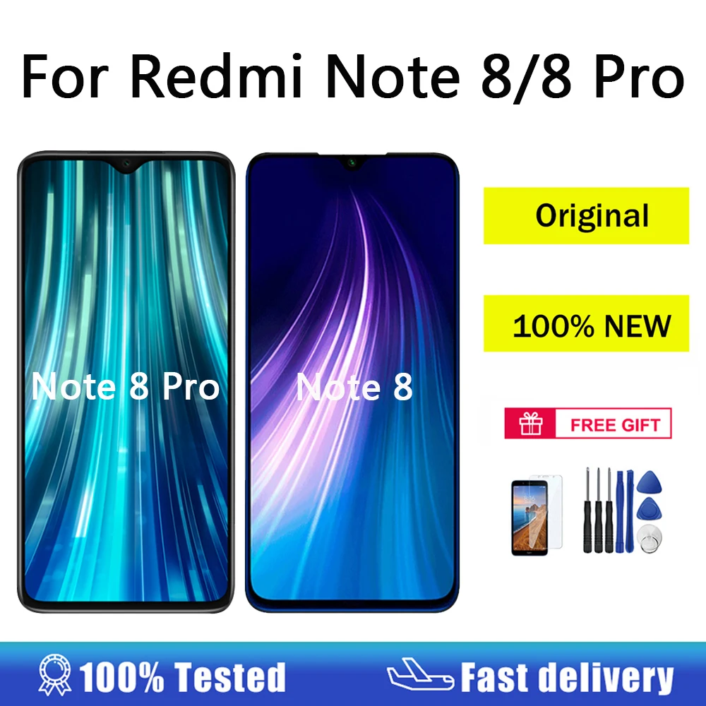 ЖК-дисплей AUMOOK для Xiaomi Redmi Note 8 Pro, ЖК-дисплей с рамкой и дигитайзером, сменный экран Pantalla для Redmi Note 8, ЖК-экран - изображение