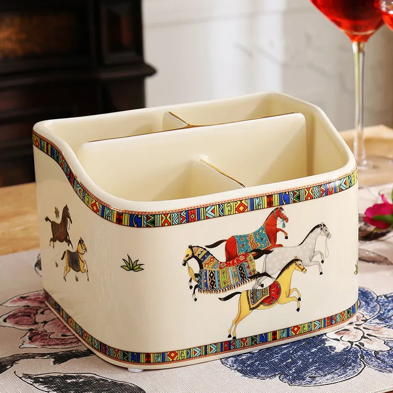 

Storage Box Ceramic Material For Livingroom TV Remote Control/ Mobile phone/key/Sundries Useful Desktop Storage Supplies