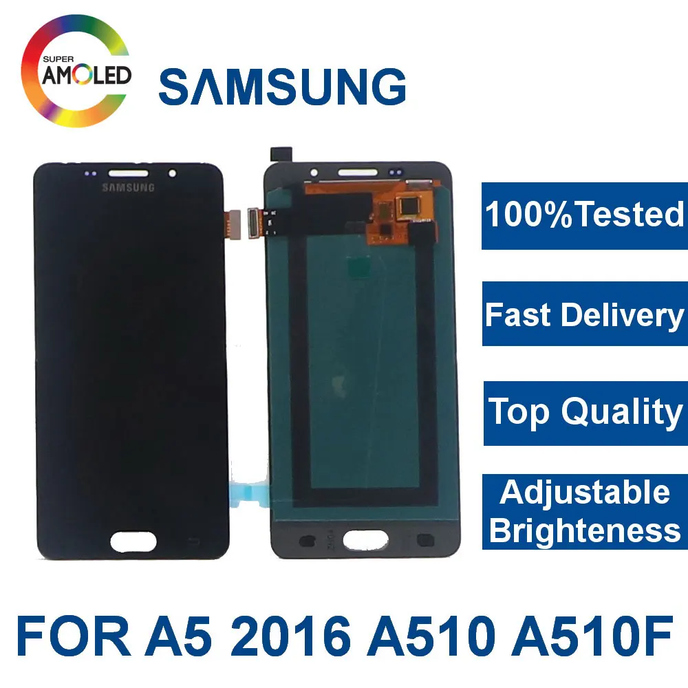 Супер AMOLED ЖК-дисплей для Samsung Galaxy A5 A510F A510M A510FD A5100 A510Y телефон ЖК-дисплей сенсорный экран дигитайзер сборка