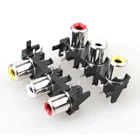 Коннектор lotus с 3 отверстиями для коннекторов, разъемы RCA Мама для стереоаудио-разъема, разъемы желтый, белый, красный, 15 мм