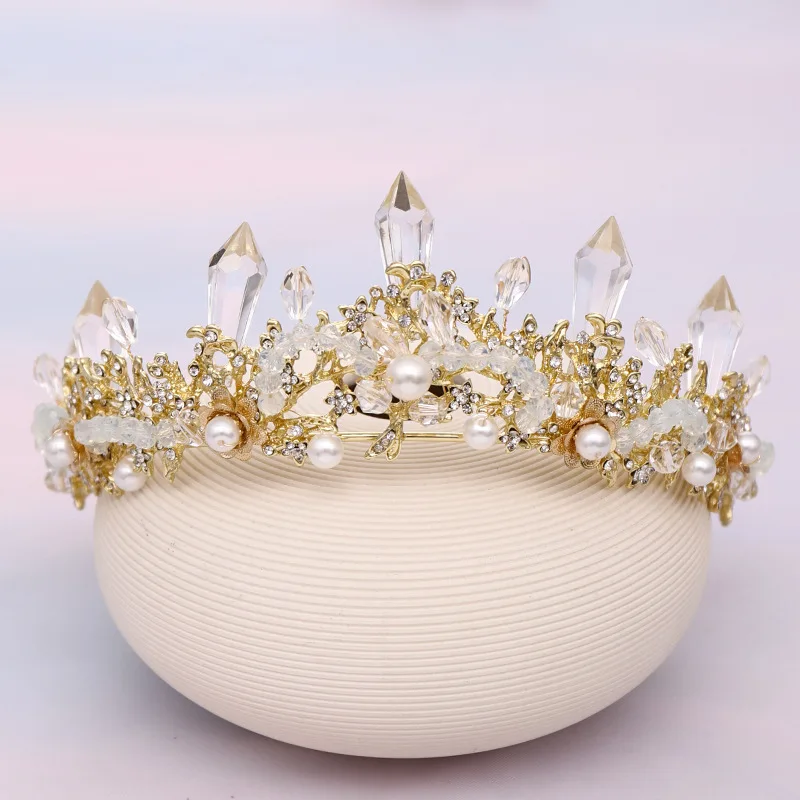 

Новинка высококачественные свадебные аксессуары для принцесс модная критальная Корона головной убор с роскошной короной тиара LXH