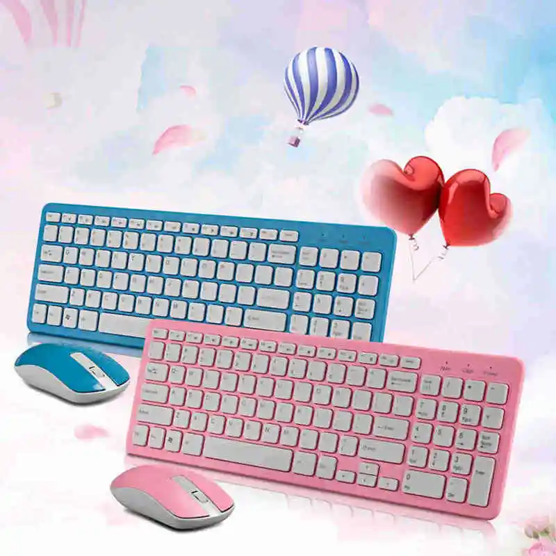 Комплект оптической беспроводной клавиатуры и мыши 2 4 ГГц беспроводная мышь Usb