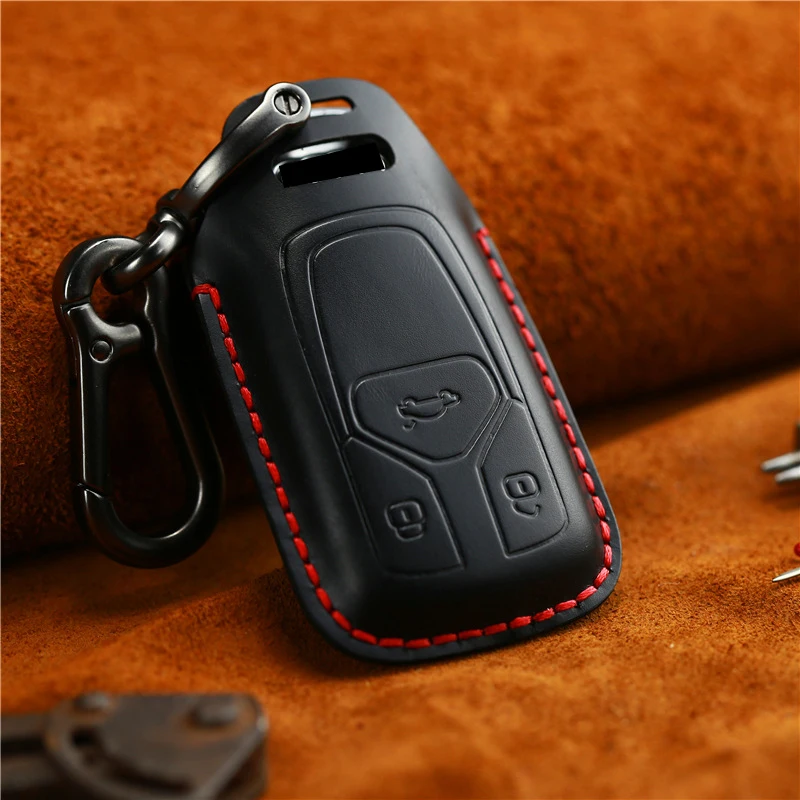 

Leather Car Remote Key Cover Case Shell for Audi A4 B9 A5 A6L A6 S4 S5 S7 8W Q7 4M Q5 TT TTS RS Coupe Styling Accessories