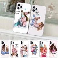 mom baby girl son phone case for samsung a51 a71 a21s s10 s9 s8 plus s7 s10e s20 fe lite transparent cover
