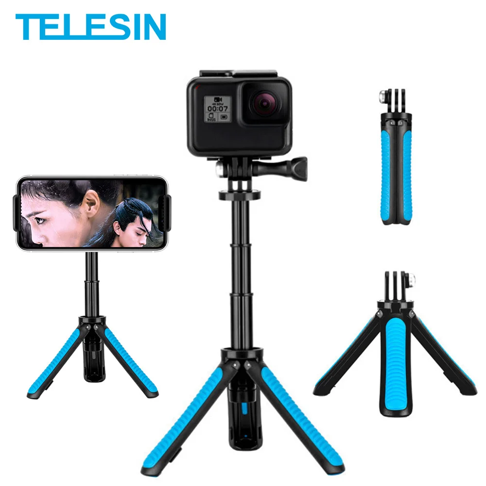 

TELESIN Mini Monopod Selfie Stick Tripod For GoPro Hero 9 8 7 6 5 Osmo Action Insta360 SJACAM For IPhone Camera Accessories