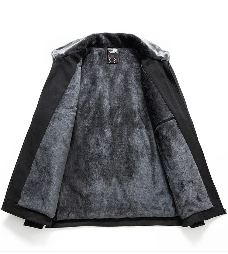 Winter Thick Fleece Jacket Men Outerdoor Fur Collar Men's Parka Zip Up Windproof Windbreakers Cold Warm Coats Male Red Black 4XL