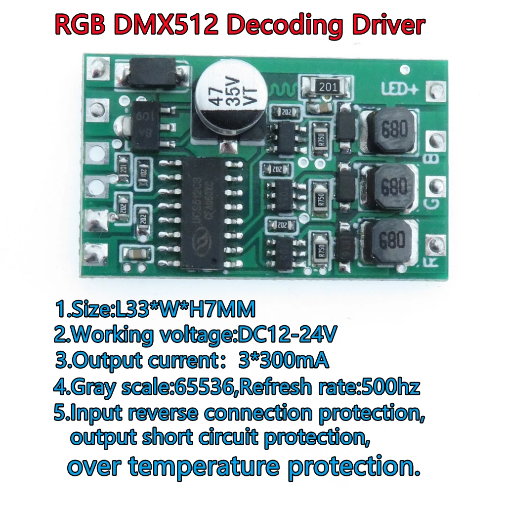 Плата драйвера декодирования DMX512 3 канала 300 мА 600 900 12 В 24 постоянного тока для