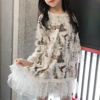 girl dress kids baby%c2%a0party evening gown 2021 printed warm plus velvet thicken winter autumn princess cotton children clothing