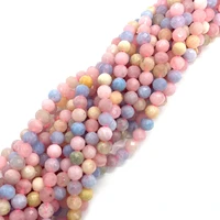 natural stone morgan necklace bead 6mm faceted round small charms beads for jewelry making earring bracelet diy accessories 38cm