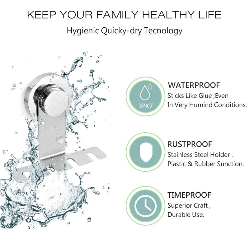 GOALONE Stainless Steel Toothbrush Holder Wall Mounted Suction Cup Mirror Reusable Bathroom Shower Accessories | Дом и сад