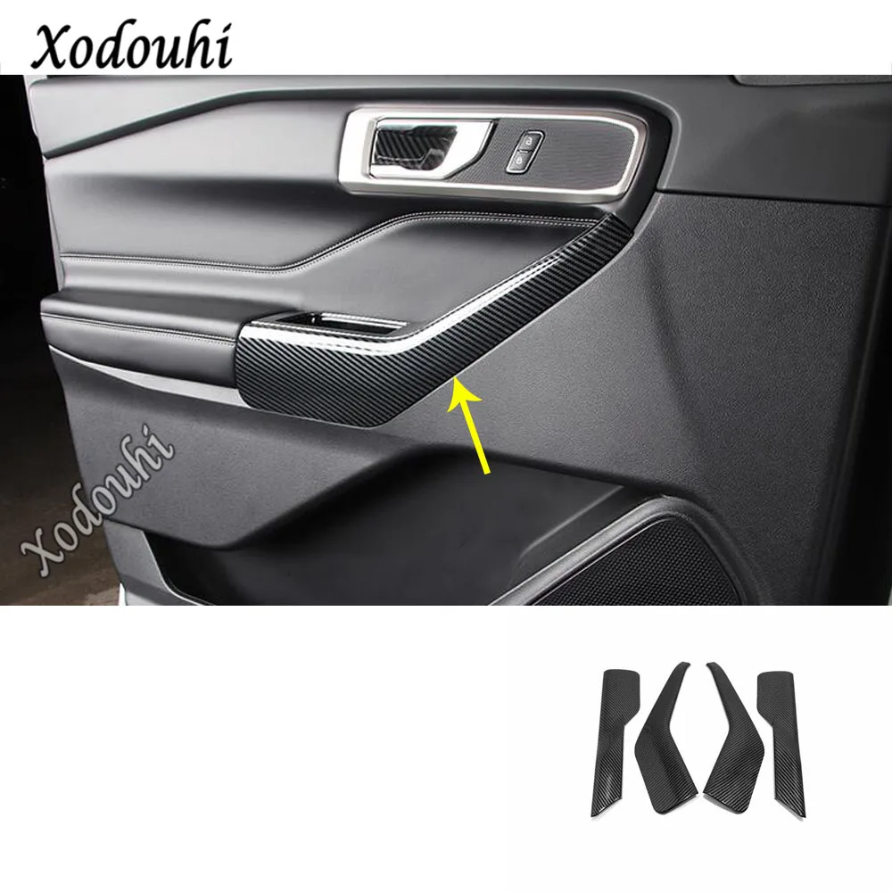 

For Ford Explorer U625 2019 2020 2021 Car Styling Body Door Interior Window Handrail Panel Armrest Cover Trim Frame Molding 4pcs