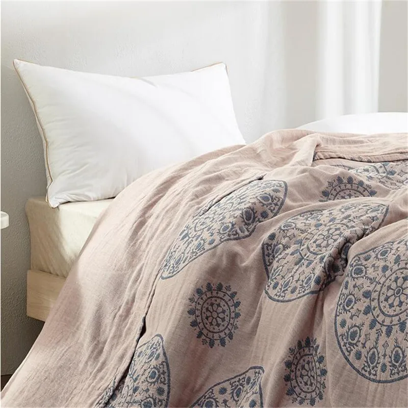 4 слоя хлопка муслин Одеяло для малышей детей и взрослых Универсальная летняя