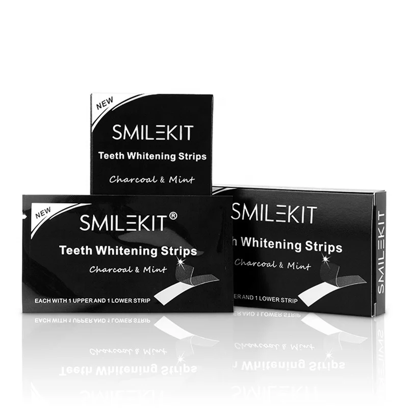 14pcs Activated Charcoal Teeth Whitening Strips Remove Stains Oral Hygiene Care Tooth Whitening Gel Bleaching Strips White Tool images - 6