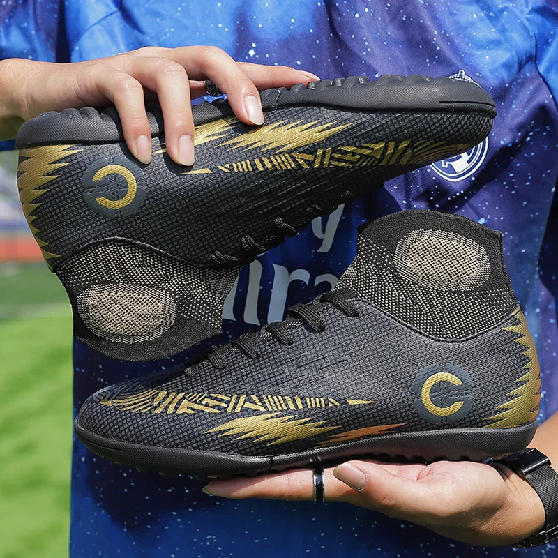 

Мужские и женские футбольные бутсы с высоким берцем, футбольные ботильоны, уличные мужские и детские футбольные бутсы, тренировочный носок,...