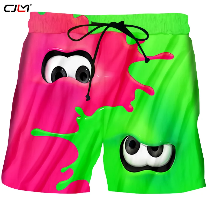 

Мужские шорты с принтом в стиле хип-хоп, с красно-зелеными глазами, лето 2019