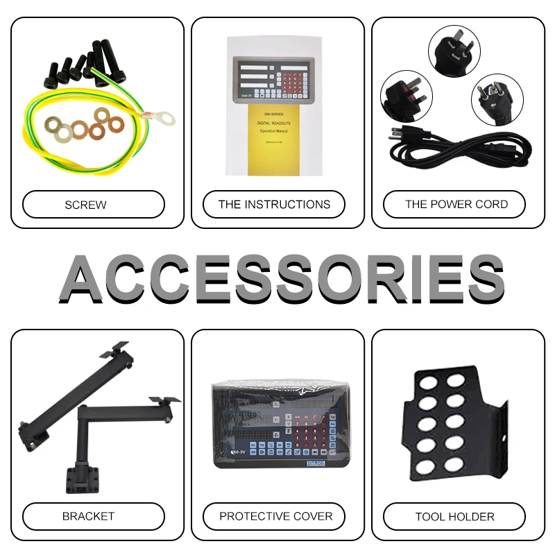 Трехосевой цифровой индикатор Ditron Dro/дисплей с металлическим корпусом TTL сигнала