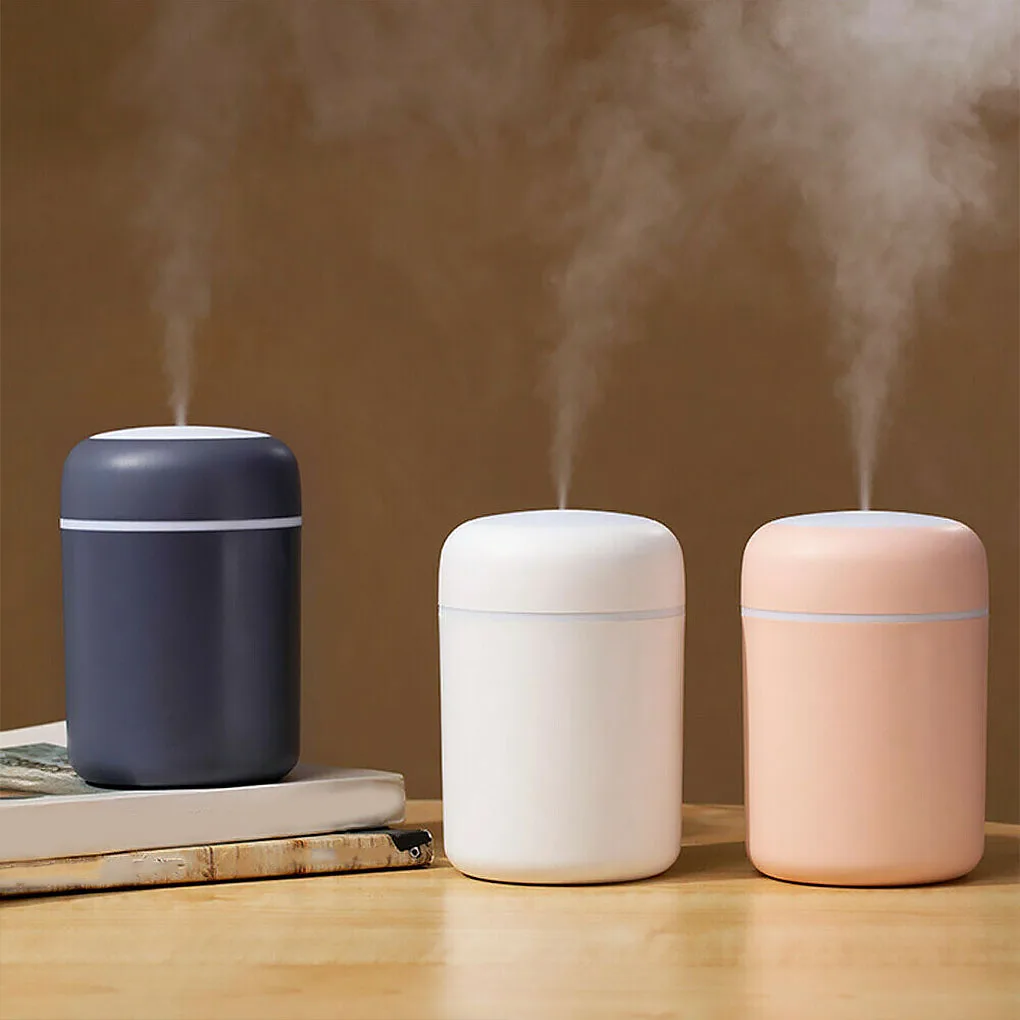 

2 Pieces Mini Humidifier Bedroom Office Living Room Portable Low Noise Diffuser Atmosphere Light Mist Sprayer, Black