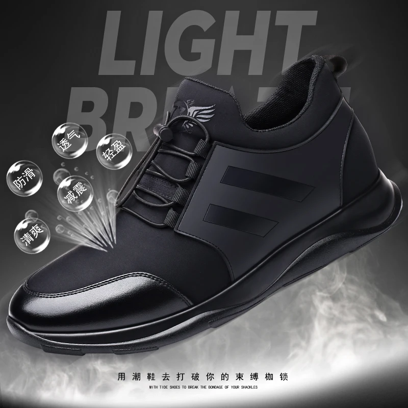 

Men's Casual Shoes Increasing Hide Height 6CM Men's Shoes British Style Shoes for Men Breathable Men Sneakers Zapatillas Hombre