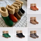 Женские зимние теплые ботинки 2021 года, ботильоны на высоком каблуке 5 см с овечьим мехом, фетровые ботинки в русском стиле, ботильоны на блочном низком каблуке с плюшевой подкладкой