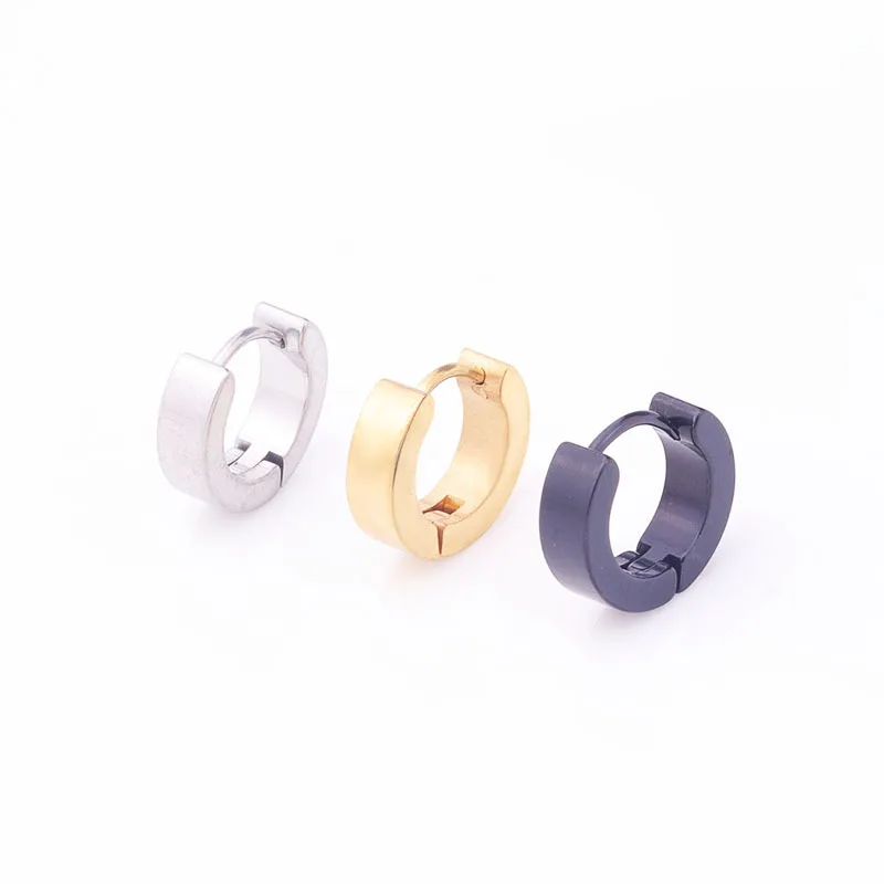 

Funmode High Quality Punk Style Stainless Steel Small Hoop Earrings for Women Men Gold Buckle Earring Brincos Wholesale FE151