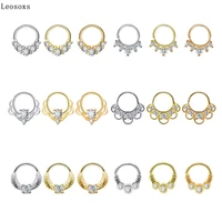 leosoxs new opening multi purpose nose ring diaphragm ring ear bone nail body piercing jewelry hot sale