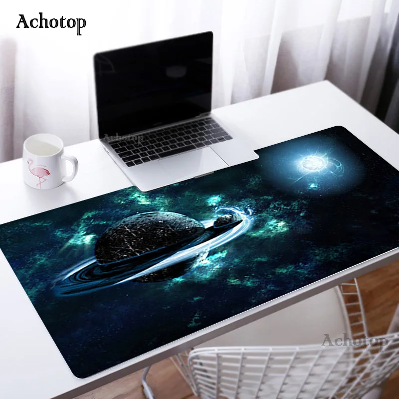 

900*400*3mm Moon Blue Space Extended Gaming Speed Mouse Pad XXL Mat Stitched Lock Edges Waterproof Rubber Mousepad Keyboad Mat