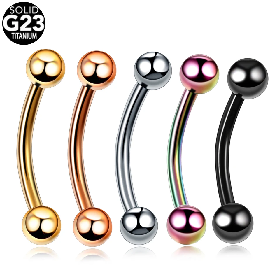 

1PC 16G G23 Titanium Eyebrow Cartilage Piercings Curved Barbell Banana Bijoux Ear Helix Tragus Piercings Body Jewelry