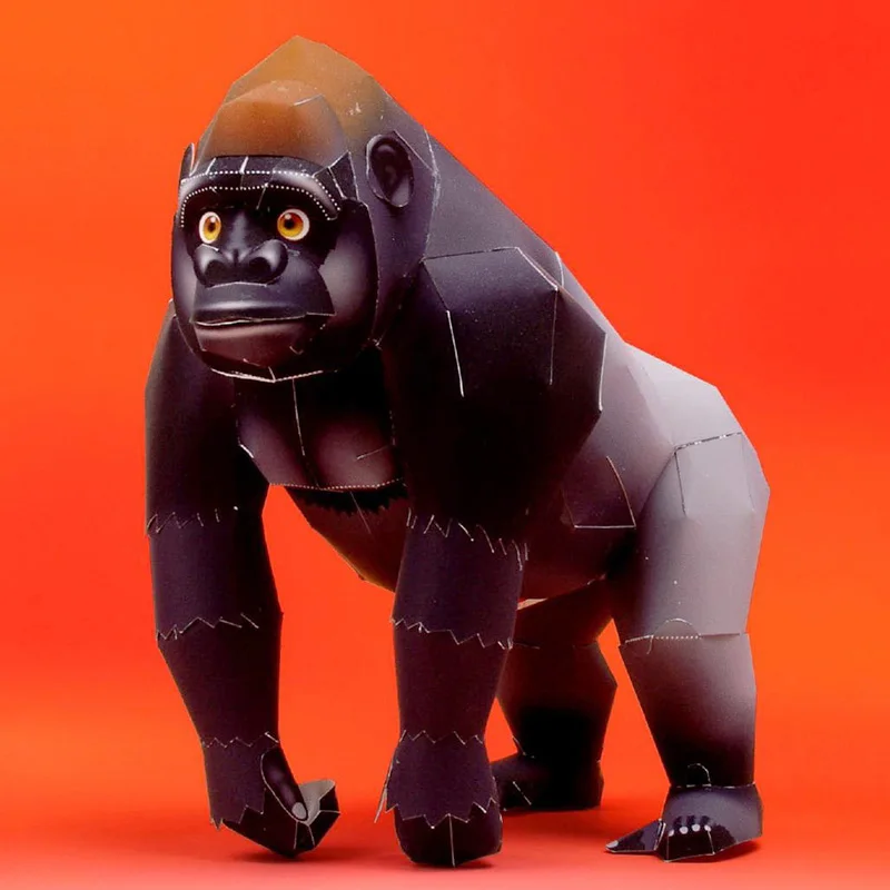Горная Горилла Складная режущая Мини Милая 3D бумажная модель бумажные животные