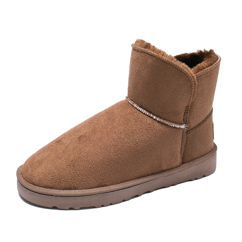 2019 г. Зимние сапоги женская зимняя толстая нескользящая теплая дышащая короткая