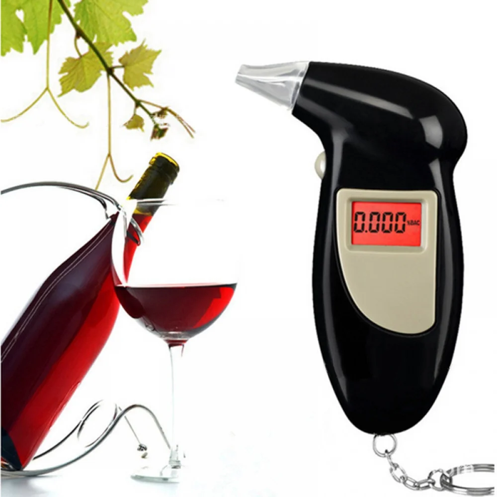 

Car Alcohol Proof Tester Breathalyzer Hydrometer Clock Thermometer Mini Portable Keychain 2 In 1 High-precision Digital Display