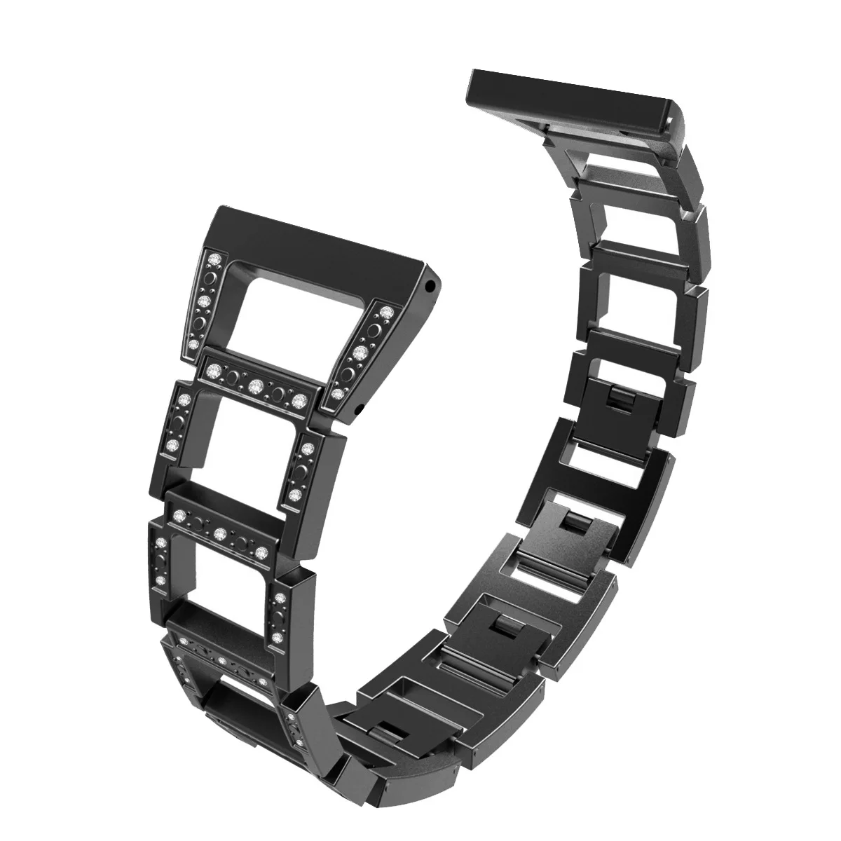 

Fashionable Metal Diamond Ladder Stainless Steel for Fitbit Versa Watch Strap