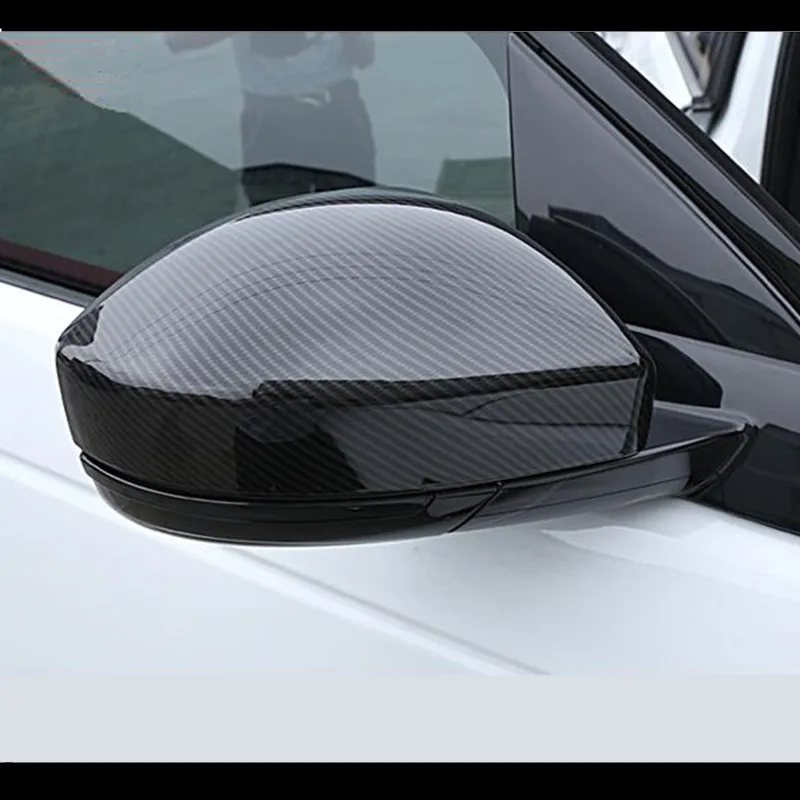 

ABS Rearview Mirror Cover Trim For Land Rover Discovery Sport 15-18 Evoque For Jaguar F-pace 2016 Carbon Fiber Style Car Styling