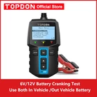 6 в12 В тестер автомобильного аккумулятора BT100TOPDON 100-2000CCA анализатор зарядного устройства тестер запуска зарядного устройства тест автомобильной нагрузки напряжения батареи тестирование
