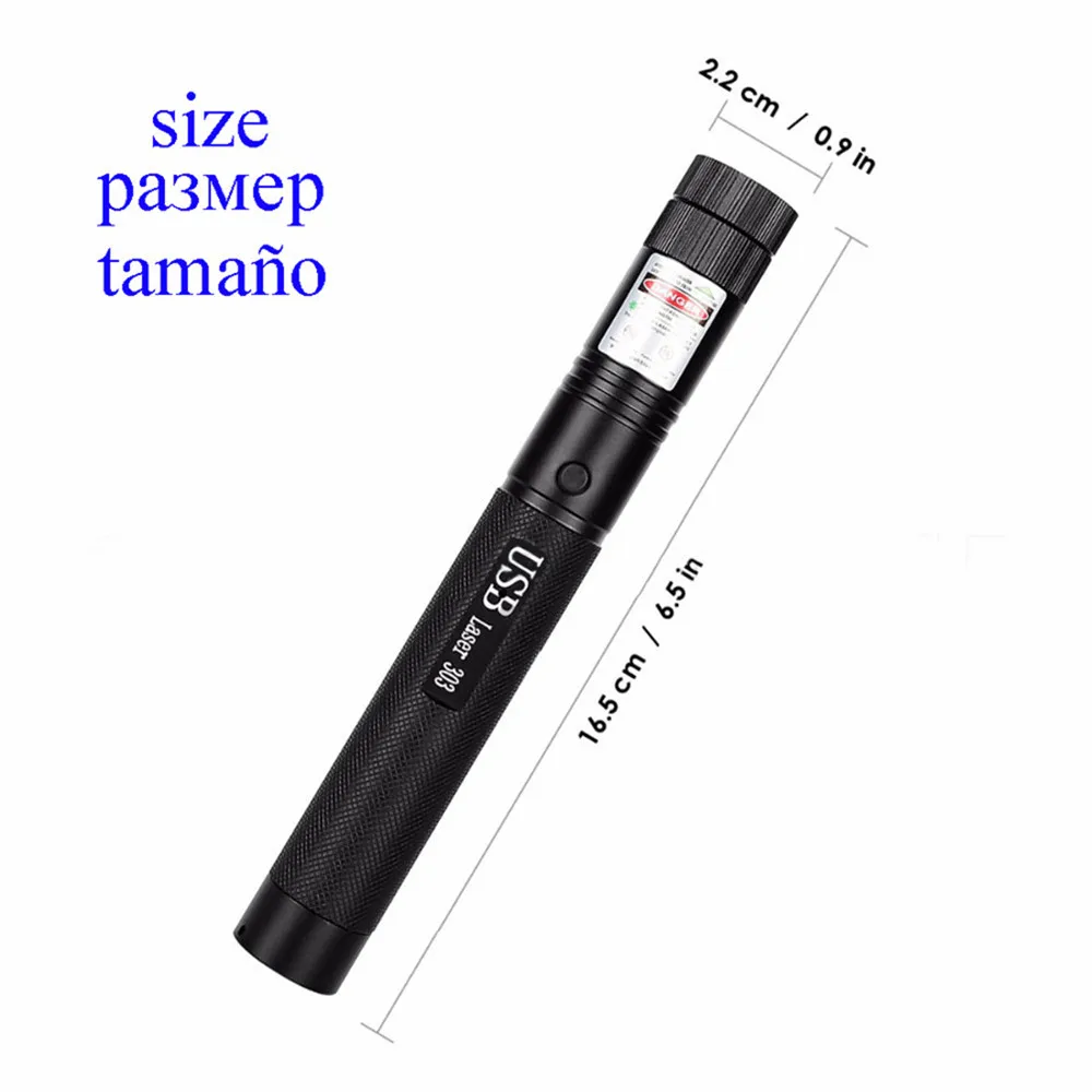Высокая мощность перезаряжаемая зеленая USB лазерная указка красная лазерная 303 портативная лазерная ручка для охоты металлическая USB Lazer 303