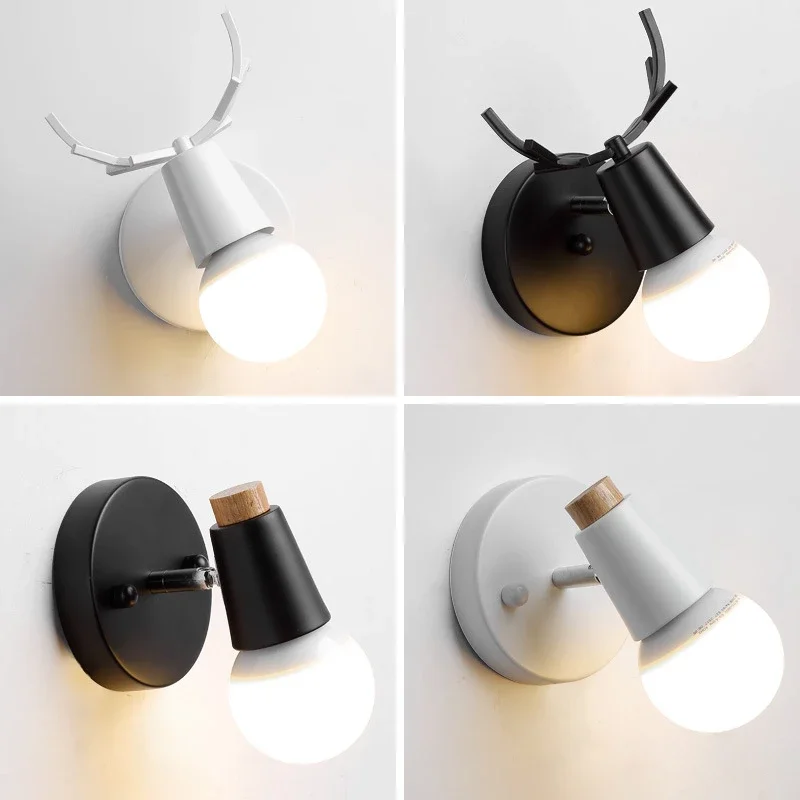 

Nordic Wooden simple Indoor wall light led bedroom bedside decoration room wall lampara for bathroom sconce 2021