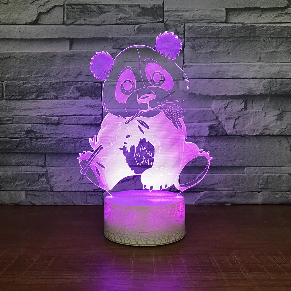 

Panda LED RGB Night Light 7 Color Change Desk Light 280 Action Figure PVC Kids Toys Brinquedos Christmas Gift
