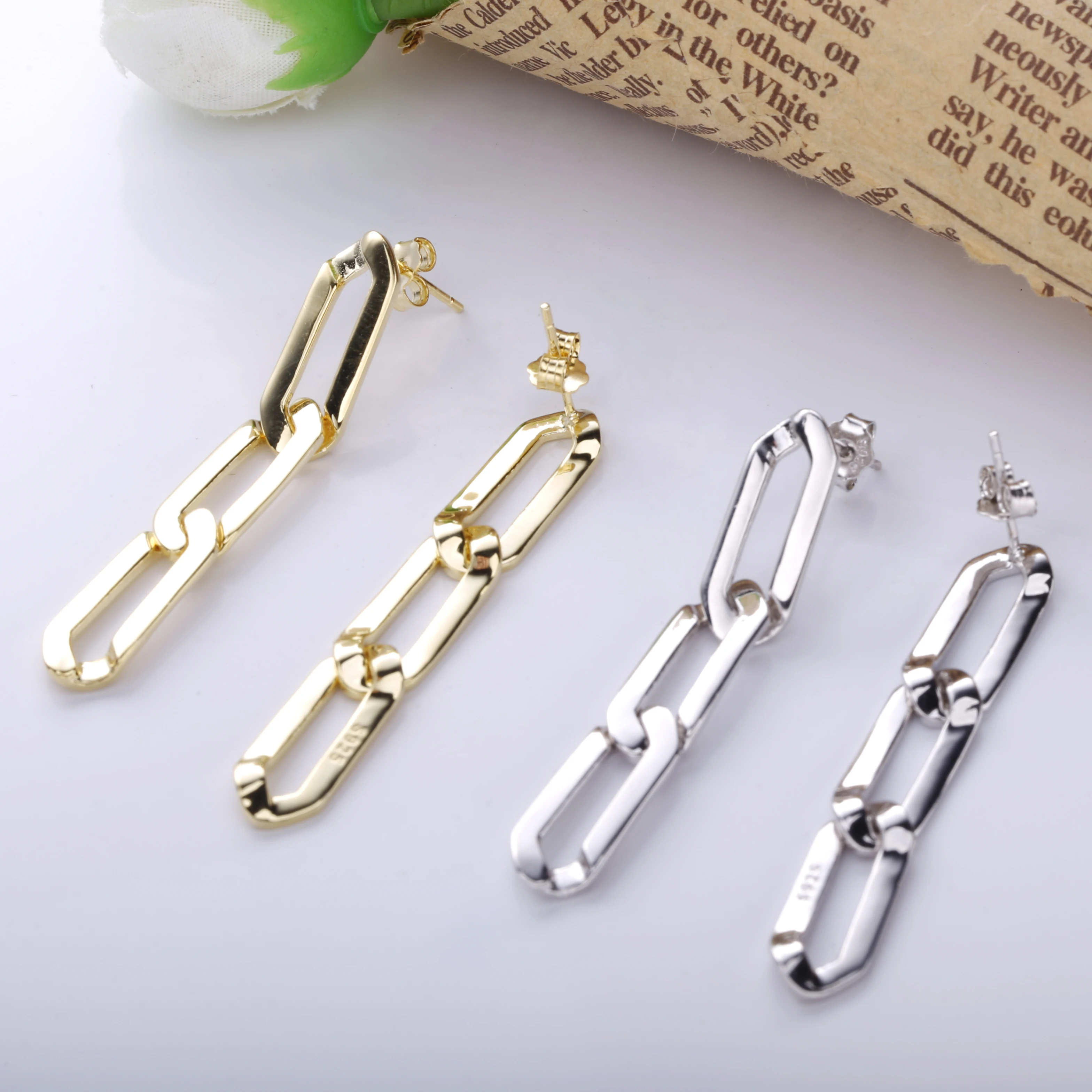 Moonmory 925 пробы серебряные серьги серьги-гвоздики Особенности 1 75 &quotкапля ручной