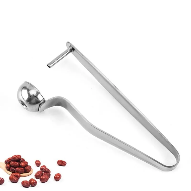 

2021 Stainless Steel Cherry Pitters Long Handle Fruit Corer Seed Remover For Jujube Hawthorn Fruit & Vegetable Tool Cherry Corer