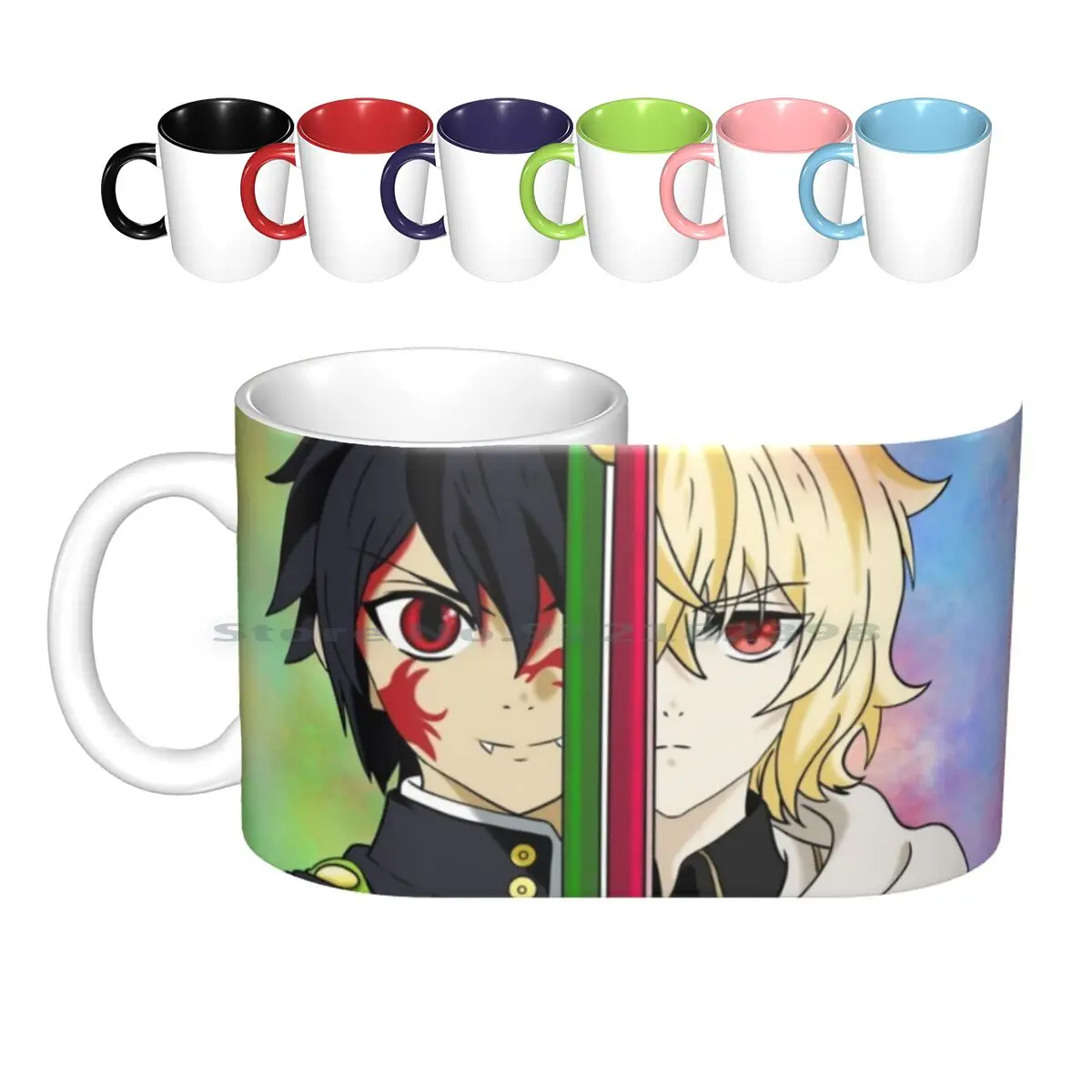 

Керамические кружки Seraph Of The End-Demon's формы, кофейные чашки, кружка для молока и чая, сераф из конца Mikaela Yuu Owari No Seraph Yuichiro