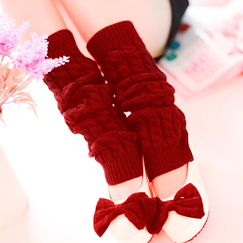 

Women Winter Warm Twisted Leg Socks Solid Color Acrylic Knitted Ladies Stocking Over Knee Thigh High Leg Warmers Long Boot Socks